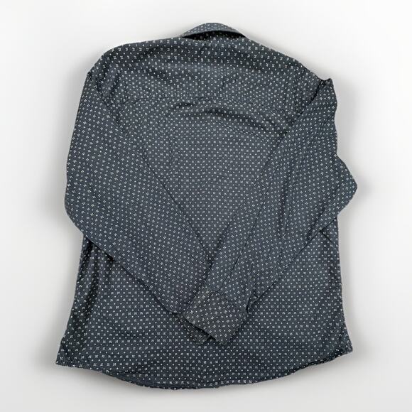 Wrangler Retro Premium Size XL Button Up Mens Shirt Navy Print Long Sleeve - Picture 3 of 10